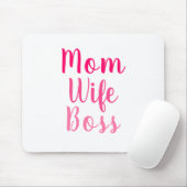 Mama Ehefrau Pink-weiße benutzerdefinierte Skript Mousepad (Mit Mouse)