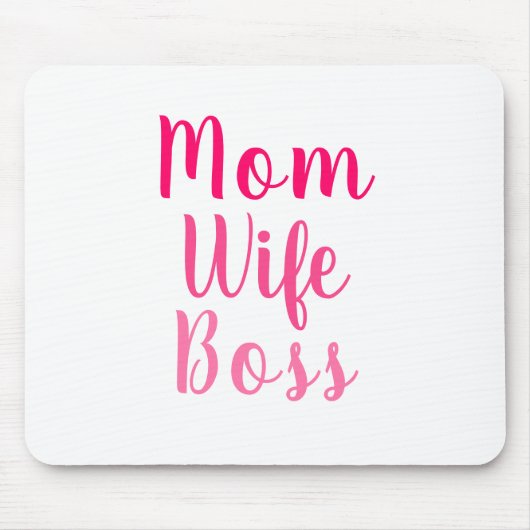 Mama Ehefrau Pink-weiße benutzerdefinierte Skript Mousepad (Vorne)