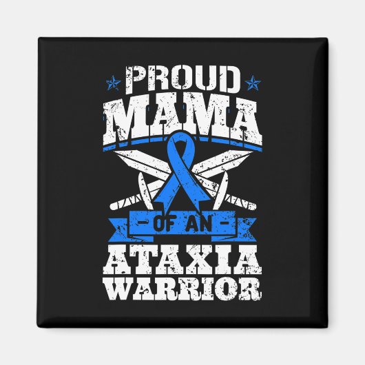 Mama einer Ataxie Krieger-Bewusstsein Ribbon Dysta Magnet (Vorne)