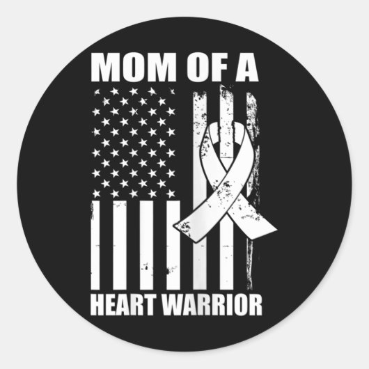 Mama einer Herzerkrankung des roten Herzens Runder Aufkleber (Vorderseite)