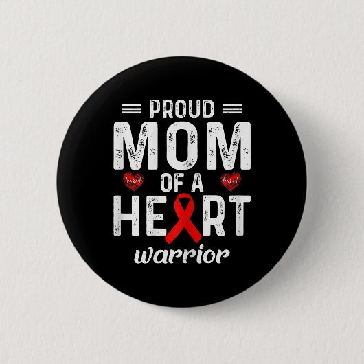 Mama einer Herzkrankheit Button (Vorderseite)