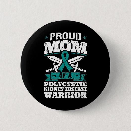 Mama einer polyzystischen Nierenerkrankung Warrior Button (Vorderseite)