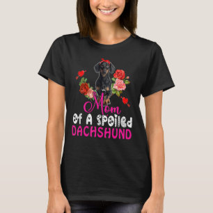 Mama einer verwischten Dackel Niedliche Dackel Bow T-Shirt