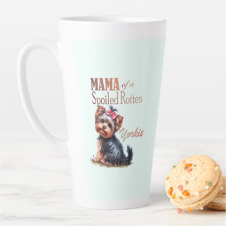 Mama einer verwöhnten Rotten Yorkie Watercolor Art Milchtasse
