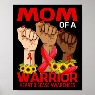 Mama einer Warrior Herzerkrankung Bewusstsein Sonn Poster