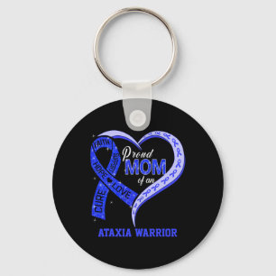 Mama eines Ataxia Warrior Blue Ribbon Matching Fam Schlüsselanhänger