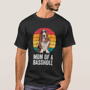 Mama eines Basslochs Lustiges Vintage-Basset-Hound T-Shirt