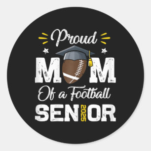 Mama eines Footll Senior 2025 Cl von 2025 Gradu Runder Aufkleber