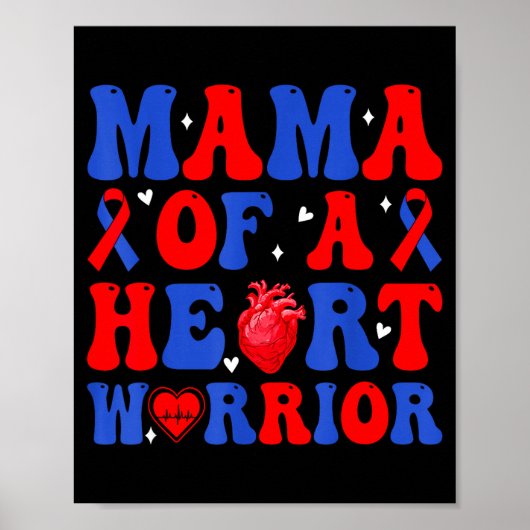 Mama eines Herzens Kriegers angeborener Herzfehler Poster (Vorne)