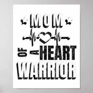 Mama eines Herzkrieger-Sprichworts am roten Tag tr Poster