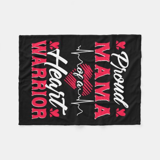 Mama eines Herzkriegers - KD-Bewusstsein Fleecedecke (Vorderseite (Horizontal))