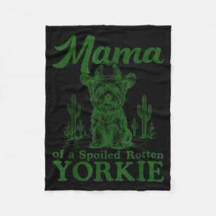 Mama eines kaputten verfaulten Yorkie-Western-Cowb Fleecedecke