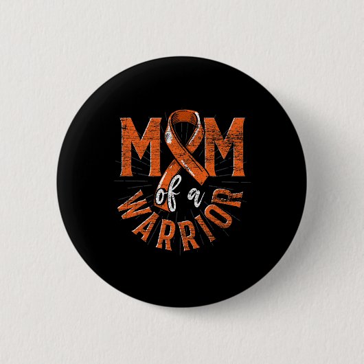 Mama eines Orangen-Ribbon-Krebses Button (Vorderseite)