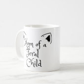 Mama eines schwarzen Wildkindes mit Katzenohren Kaffeetasse (Vorderseite Links)