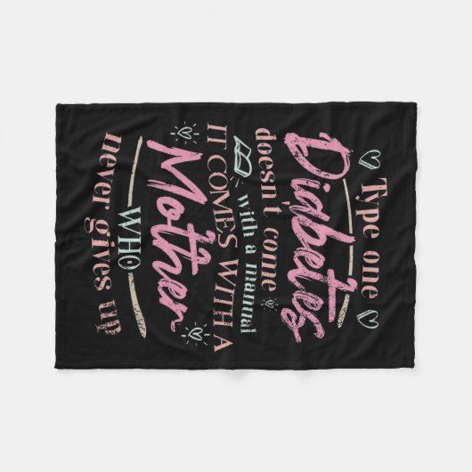 Mama eines T1d-Diabetes-Kindes Fleecedecke (Vorderseite (Horizontal))