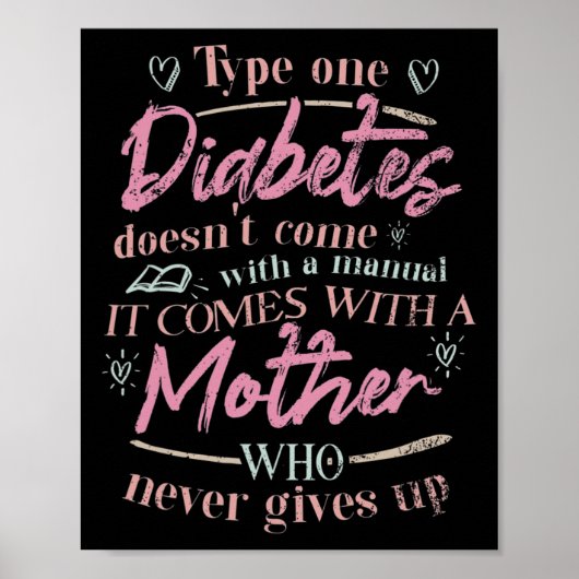 Mama eines T1d-Diabetes-Kindes Poster (Vorne)