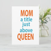 Mama eines Titels knapp über dem Queen-Birthday-Ge Einladung (Stehend Vorderseite)