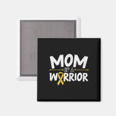 Mama eines Warrior Childhood Cancer Awareness Mont Magnet (Vorderseite/Rückseite)