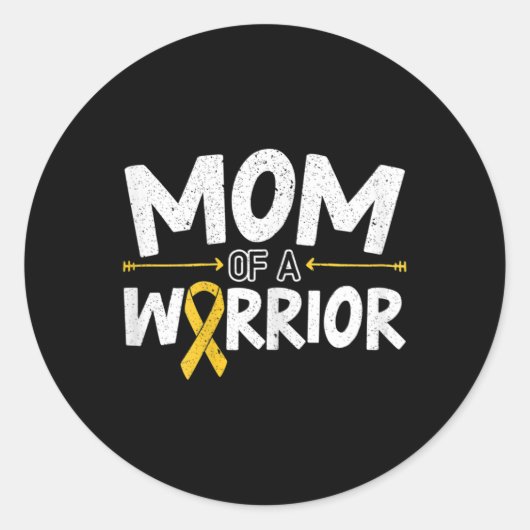 Mama eines Warrior Childhood Cancer Awareness Mont Runder Aufkleber (Vorderseite)