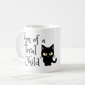 Mama eines Wildkindes mit Schwarzer Katze Kaffeetasse (Vorderseite Links)