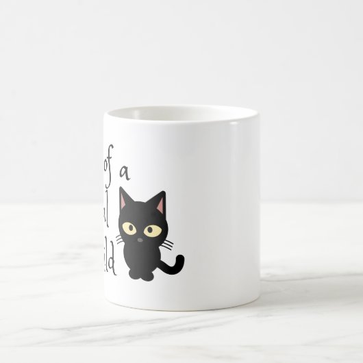 Mama eines Wildkindes mit Schwarzer Katze Kaffeetasse (Mittel)