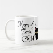 Mama eines Wildkindes mit Schwarzer Katze Kaffeetasse (Links)