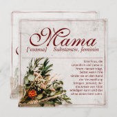 Mama - einfach unersetzlich - Bouquet (Vorne/Hinten)
