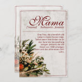Mama - einfach unersetzlich - Bouquet (Vorne/Hinten)