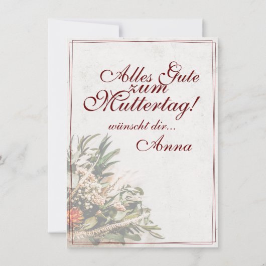 Mama - einfach unersetzlich - Bouquet (Rückseite)