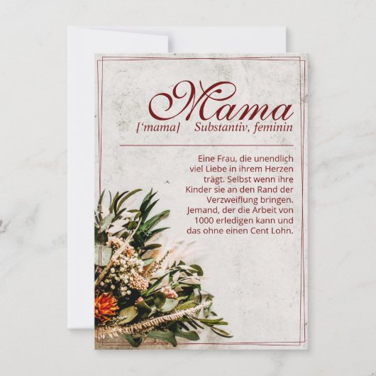 Mama - einfach unersetzlich - Bouquet (Vorderseite)