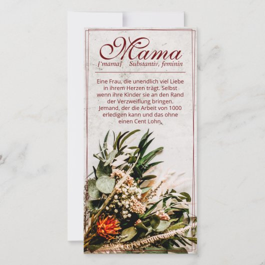 Mama - einfach unersetzlich - Bouquet (Vorderseite)