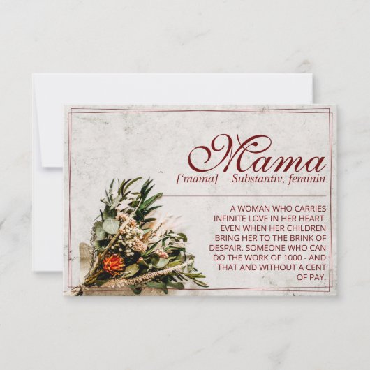 Mama - einfach unersetzlich - Bouquet (Vorderseite)