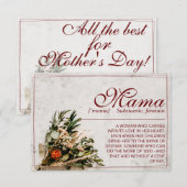 Mama - einfach unersetzlich - Bouquet (Vorne/Hinten)