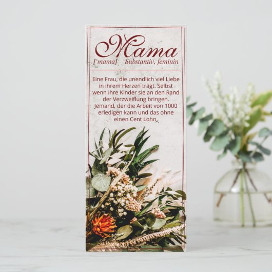 Mama - einfach unersetzlich - Bouquet (Stehend Vorderseite)