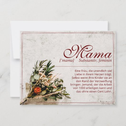 Mama - einfach unersetzlich - Bouquet (Vorderseite)