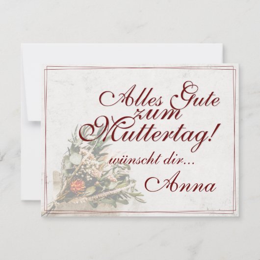 Mama - einfach unersetzlich - Bouquet (Rückseite)