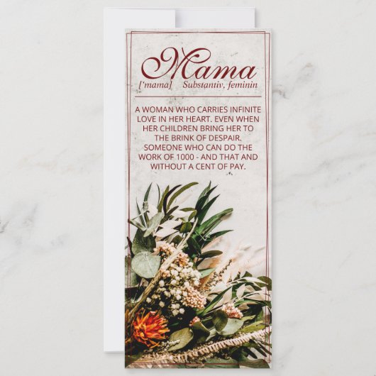 Mama - einfach unersetzlich - Bouquet (Vorderseite)