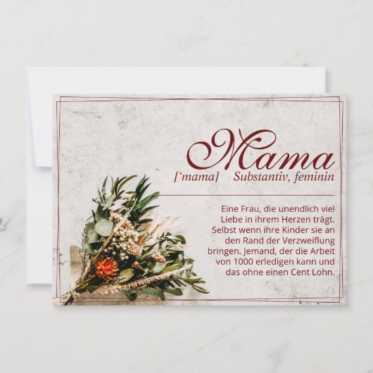 Mama - einfach unersetzlich - Bouquet (Vorderseite)