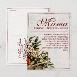 Mama - einfach unersetzlich - Bouquet Feiertagspostkarte