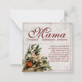 Mama - einfach unersetzlich - Bouquet Mitteilungskarte (Vorderseite)