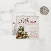Mama - einfach unersetzlich - Bouquet Mitteilungskarte (Vorderseite/Rückseite Beispiel)