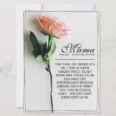 Mama - einfach unersetzlich | Classic Card - Rose (Vorderseite)