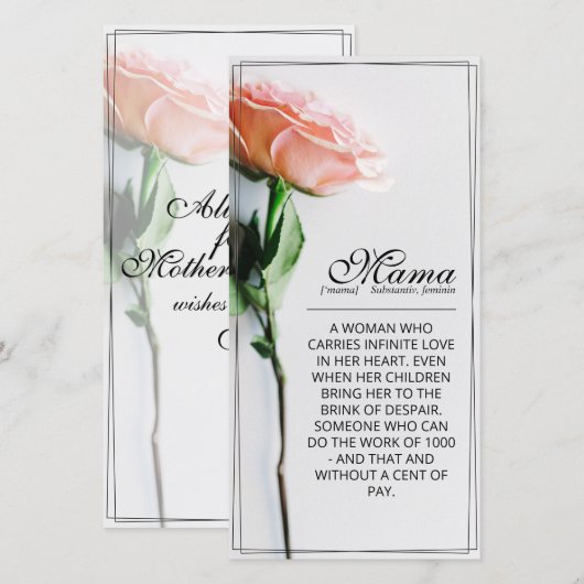 Mama - einfach unersetzlich | Classic Card - Rose (Vorne/Hinten)