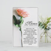 Mama - einfach unersetzlich | Classic Card - Rose (Stehend Vorderseite)