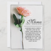 Mama - einfach unersetzlich | Classic Card - Rose  (Vorderseite)