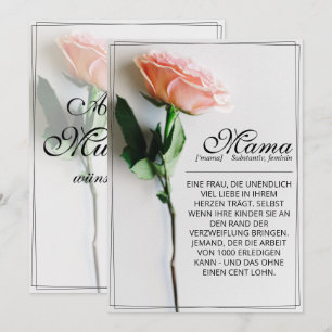 Mama - einfach unersetzlich   Classic Card - Rose