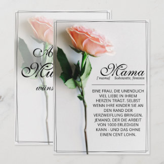 Mama - einfach unersetzlich | Classic Card - Rose