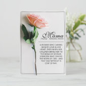 Mama - einfach unersetzlich | Classic Card - Rose (Stehend Vorderseite)