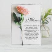 Mama - einfach unersetzlich | Classic Card - Rose (Stehend Vorderseite)