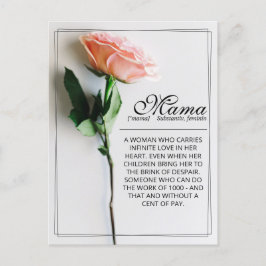 Mama - einfach unersetzlich | Classic Card - Rose Feiertagspostkarte